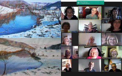 Članice Likovne sekcije “Podravka 72” KUD-a Podravka sudjelovale na virtualnoj likovnoj radionici “Slikanje akrilom”